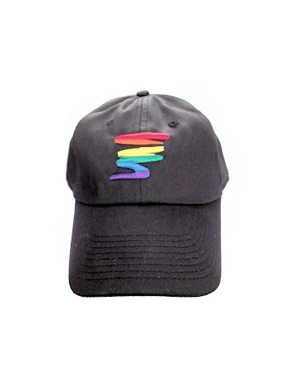 - Black Baseball Hat Rainbow Squiggle LGBT Gay and Lesbian Pride Cap