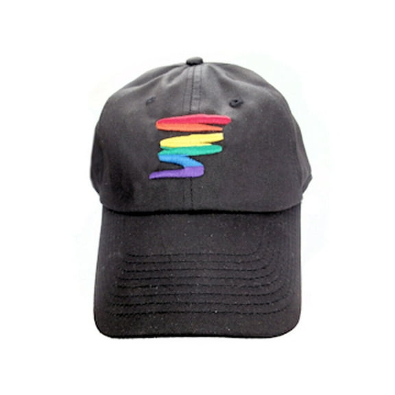 Pride Shack - Black Baseball Hat Rainbow Squiggle LGBT Gay and Lesbian Pride Cap