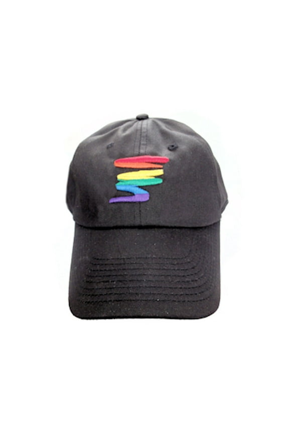 - Black Baseball Hat Rainbow Squiggle LGBT Gay and Lesbian Pride Cap