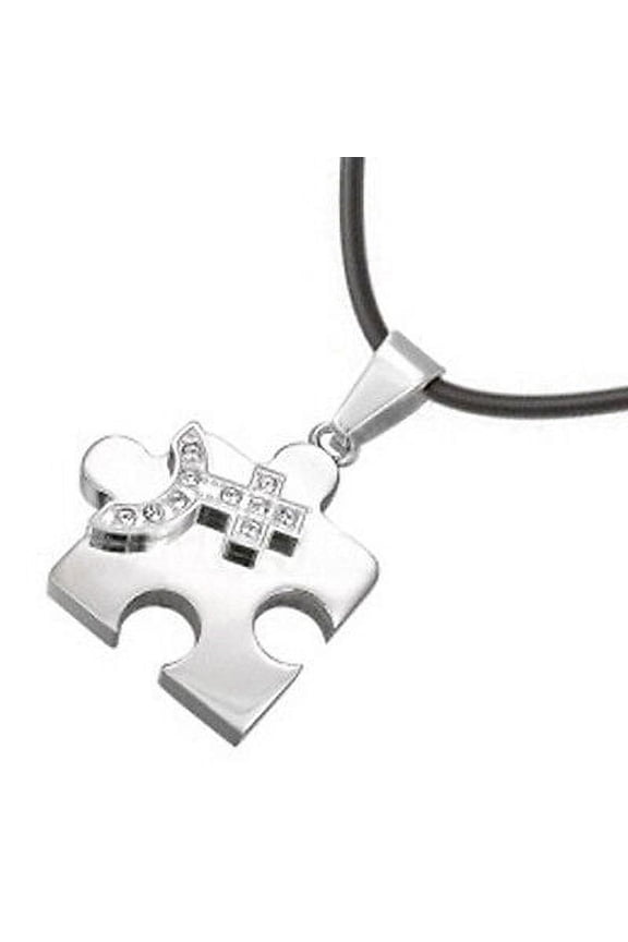 - CZ Bling Female Symbol Lesbian Pride Puzzle Pendant LGBT Necklace