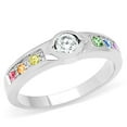 thumbnail image 1 of Pride Shack- CZ Unique Back Set Rainbow Ring - Lesbian Engagement Ring Gay Pride, 1 of 3