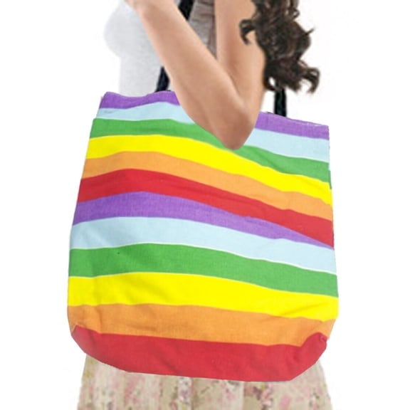 Pride Shack - Gay & Lesbian Pride Merchandise Full Rainbow Pride Tote Bag LARGE