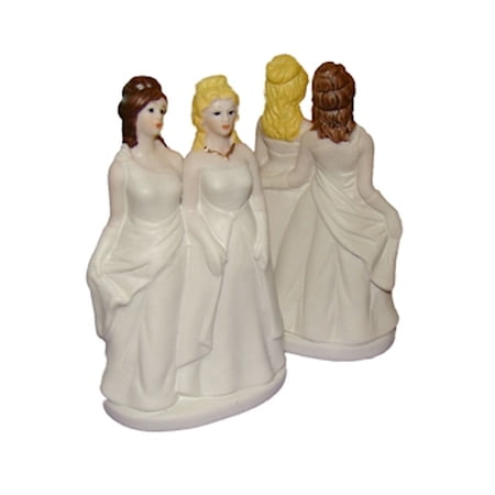 Pride Shack - Gay Marriage- Two Lesbian Brides (Dress Gowns) Wedding Cake Topper