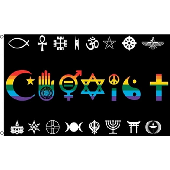 Pride Shack - Gay Pride Rainbow Coexist - 3 x 5 Polyester Flag - Gay & Lesbian