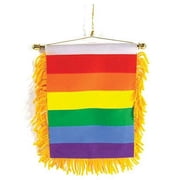 Pride Shack - Gay Pride Rear View Mirror Banner Flag - Car Pride Hanging Flag