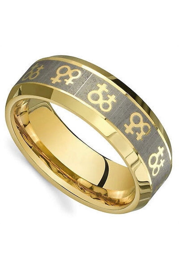 - Gold Venus Female Symbols Ring Lesbian Pride or Wedding Ring Band