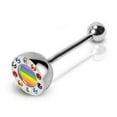 thumbnail image 1 of Pride Shack - Half Dome Rainbow Barbell Flag - Gay Lesbian Pride Tongue Ring, 1 of 1