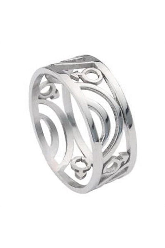 - Mars / Male Symbol Carved Ring - Men's Gay Pride Steel Ring