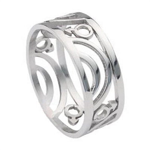 Pride Shack - Mars / Male Symbol Carved Ring - Men's Gay Pride Steel Ring