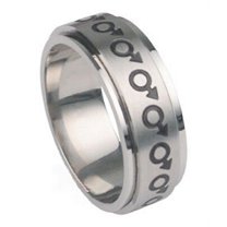 Pride Shack - Mars / Male Symbol Spinner Ring - Men's Gay Pride Steel Ring