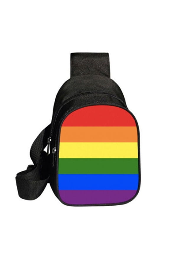 Messenger Bag / Chest Shoulder Bag Full Rainbow Pride Flag Canvas
