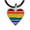 thumbnail image 1 of Pride Shack - Pewter Rainbow Flag Heart Pendant Lesbian Gay Pride LGBT Necklace, 1 of 1