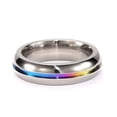 thumbnail image 1 of Pride Shack - Rainbow Anodized Plain Ring - LGBT Lesbian Gay Pride Ring Steel, 1 of 2
