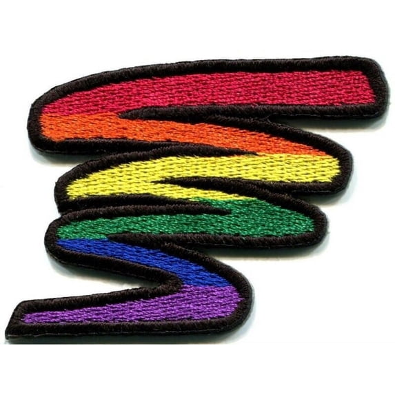 Pride Shack Rainbow Flag Squiggle Lightning Bolt Iron on / Sew on Patch 2" LGBTQ