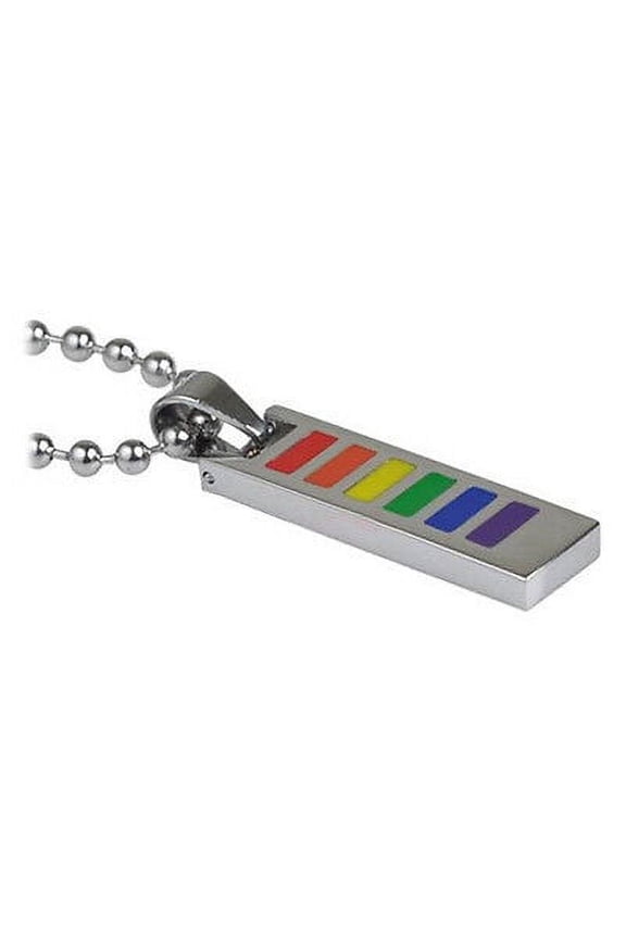 - Rainbow Flat Panel Ladder Pendant Lesbian Gay Pride LGBT Necklace
