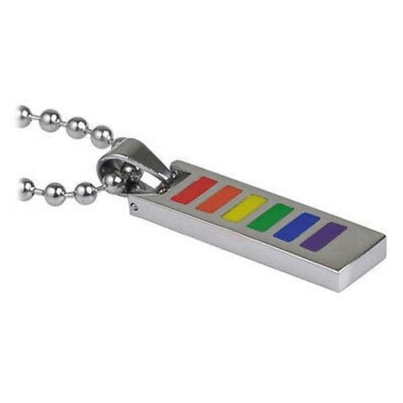 Pride Shack - Rainbow Flat Panel Ladder Pendant Lesbian Gay Pride LGBT Necklace