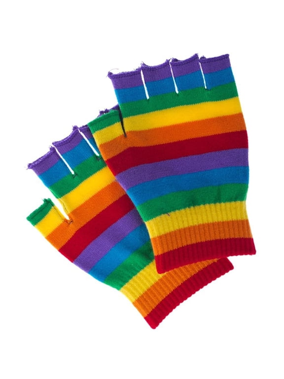 - Rainbow Gay Pride Fingerless Gloves - LGBT Gay Lesbian Apparel