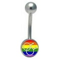 thumbnail image 1 of Pride Shack - Rainbow Male Gay Pride Navel / Belly Ring (Gay Body Jewelry), 1 of 1