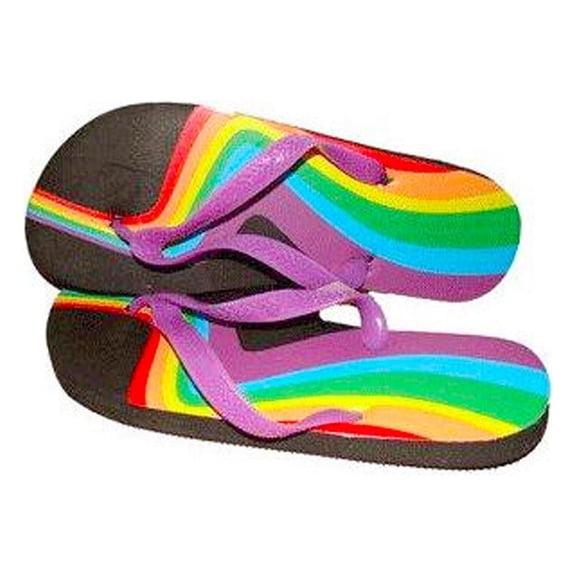 Pride Shack - Rainbow Swirl Flip FLops Sandals LGBT Gay & Lesbian Pride Parade