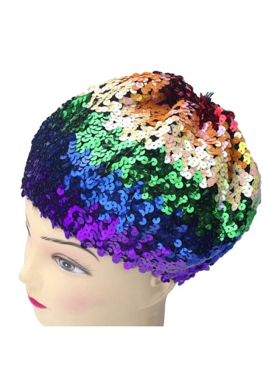 - Sequined Rainbow Beanie Hat - LGBT Gay and Lesbian Pride Cap LGBTQ