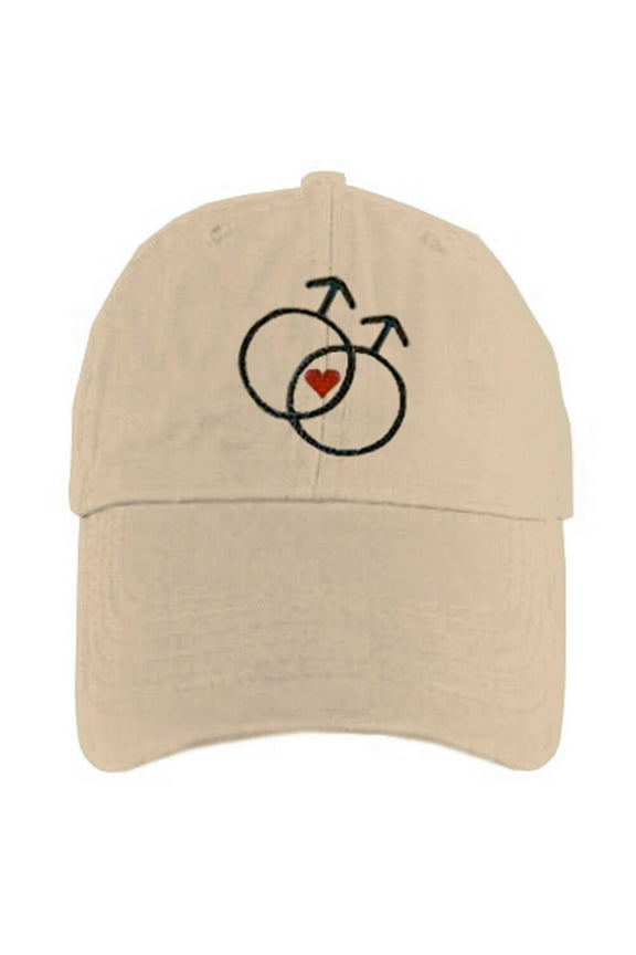 - Tan Baseball Hat Double Gay Male Symbols - GLBT Gay Pride Cap