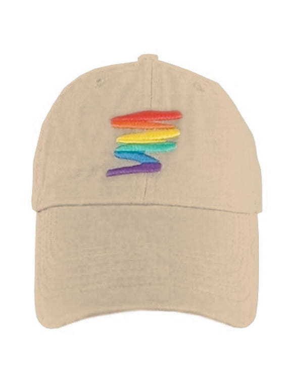 - Tan Baseball Hat Rainbow Squiggle LGBT Gay and Lesbian Pride Cap