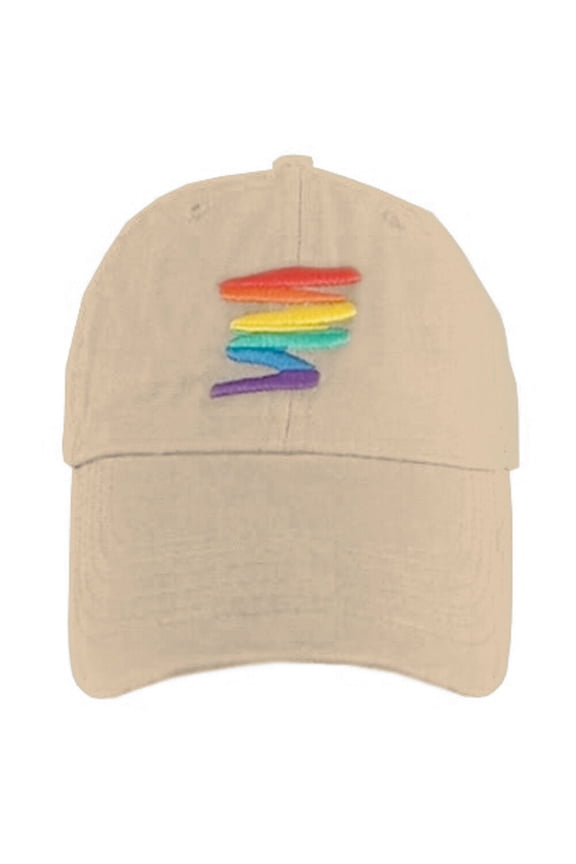 - Tan Baseball Hat Rainbow Squiggle LGBT Gay and Lesbian Pride Cap