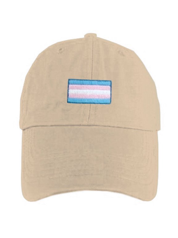 - Tan Baseball Hat Transgender Flag - LGBT Gay and Lesbian Pride Cap