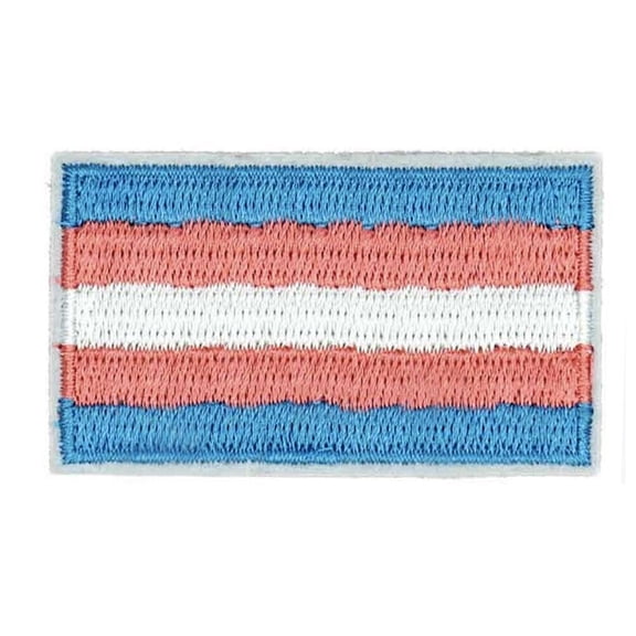 Pride Shack Trans Pride Flag Iron on / Sew on Patch 3x2" LGBTQ Transgender Pride