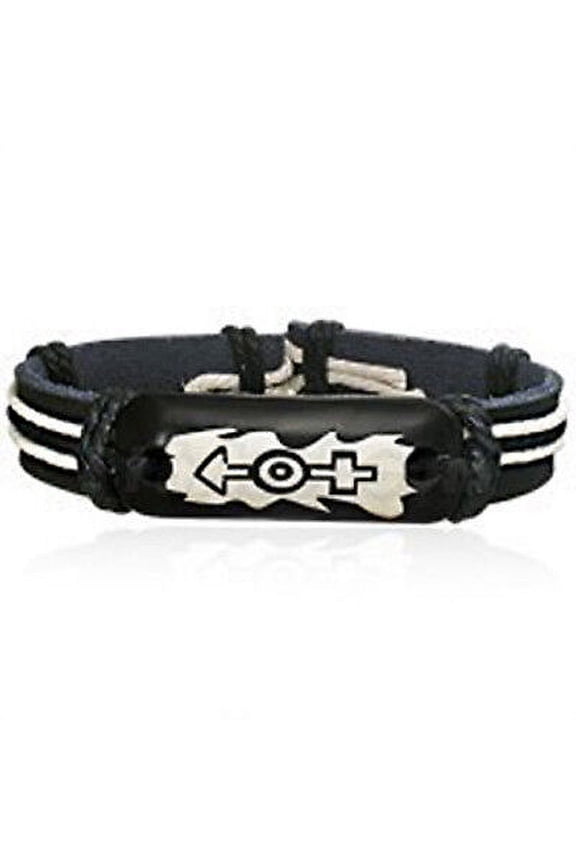 - Transgender Male & Female Symbols Leather Bracelet - LGBT Pride