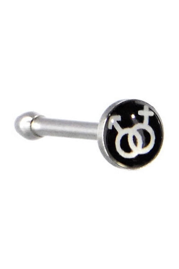 - Transgender Nose Ring - Male Female (Black and White) - LGBT Pride.