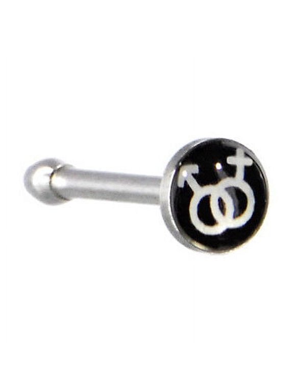 - Transgender Nose Ring - Male Female (Black and White) - LGBT Pride.
