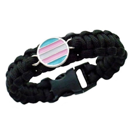 Pride Shack - Transgender Pride Disc Snap Clasp Paracord Bracelet - Trans Pride