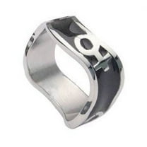 Pride Shack - Venus Female Black Steel Wave Ring - Womens Ladies Lesbian Pride