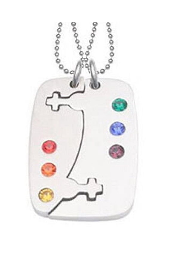 - Venus Female Symbol 2pc Gay Puzzle Lesbian Pride Steel CZ Pendants
