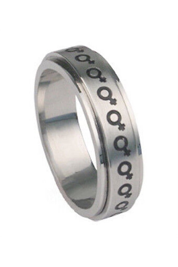 - Venus Female Symbol Spinner Ring - Ladies Women Lesbian Pride Ring