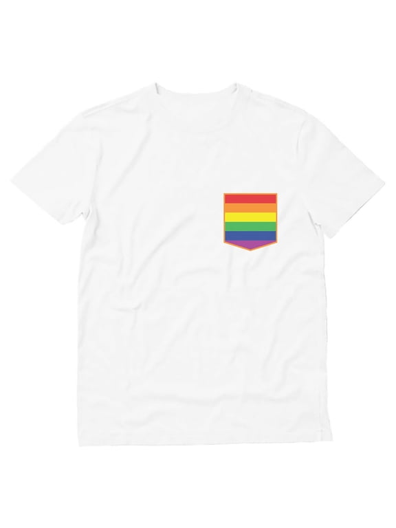 Pride Shirt for Men - Rainbow Pocket Print Tee - Supportive LGBTQ Apparel for Pride Parade - Comfortable Cotton T-Shirt - Perfect Gay Rights Support Gift