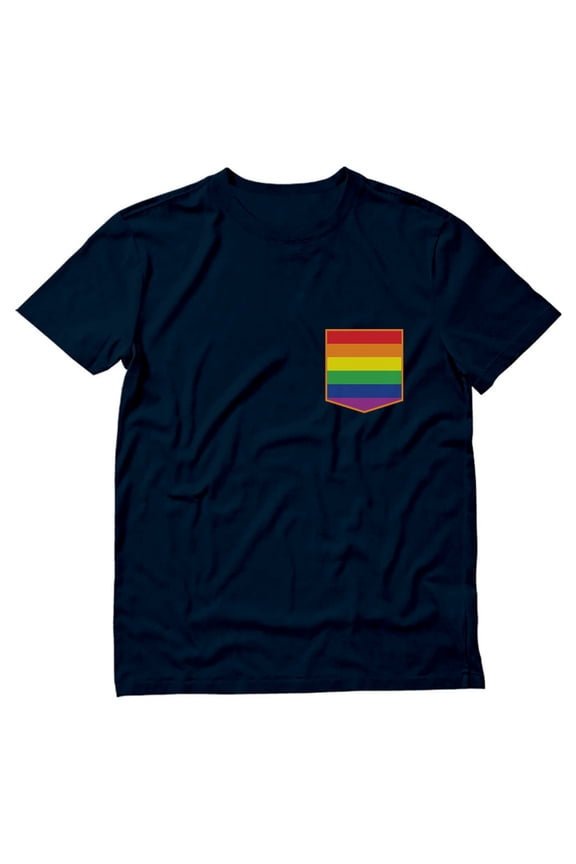 Pride Shirt for Men - Rainbow Pocket Print Tee - Supportive LGBTQ Apparel for Pride Parade - Comfortable Cotton T-Shirt - Perfect Gay Rights Support Gift