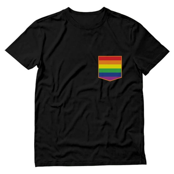 Pride Shirt for Men - Rainbow Pocket Print Tee - Supportive LGBTQ Apparel for Pride Parade - Comfortable Cotton T-Shirt - Perfect Gay Rights Support Gift