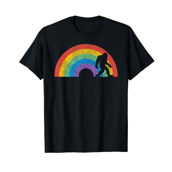 Pride Shirt Rainbow Bigfoot Silhouette LGBTQ Gay Pride Month T-Shirt