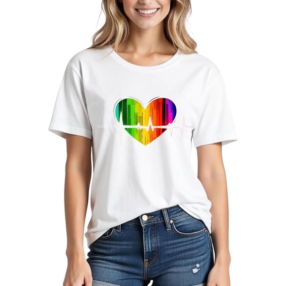 Pride Shirts for Women 3Xl Cadancy,Womens T Shirts V Neck Summer Short/Long Sleeve Cotton Tops Tees,Plus Size Summer Blouses for Curvy Women,Fall Clothes 2025,Ropa De NiñOs,XL