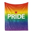 thumbnail image 1 of Pride Soft Flannel Fleece Throw Blanket, Abstract Vibrant Gay Rights Celebration Event with Gender and a Red Heart, Cozy Plush for Indoor and Outdoor Use, 60" x 80", Multicolor, by Ambesonne, 1 of 5