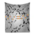 thumbnail image 1 of Pride Soft Flannel Fleece Throw Blanket, LGBT Lovers Meet in Crowd Composition with Walking Footprints Print, Cozy Plush for Indoor and Outdoor Use, 60" x 80", Pale Taupe Multicolor, by Ambesonne, 1 of 5