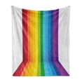 thumbnail image 1 of Pride Soft Flannel Fleece Throw Blanket, Shade of Rainbow Colors Road Lines Love Wins LGBT Happiness and Joy Celebration, Cozy Plush for Indoor and Outdoor Use, 50" x 70", Multicolor, by Ambesonne, 1 of 6