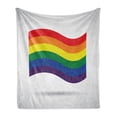 thumbnail image 1 of Pride Soft Flannel Fleece Throw Blanket, Waving Gay Pride Flag Illustration Love Wins Homosexuality LGBT Rights Freedom, Cozy Plush for Indoor and Outdoor Use, 50" x 70", Multicolor, by Ambesonne, 1 of 5