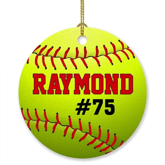 Pride Softball Player Ornament Christmas 2025, Personalized Gift for Xmas Men Women Team Coach Kids Lovers, Custom Number Name Ornament, Sport