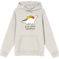 thumbnail image 1 of Pride Ste-Gay-Saurus Adult Sand Long Sleeve Hoodie-Medium, 1 of 2