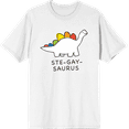 thumbnail image 1 of Pride Ste-Gay-Saurus Crew Neck Short Sleeve Adult T-shirt
-XS-White, 1 of 3