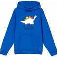 thumbnail image 1 of Pride Ste-Gay-Saurus Long Sleeve Adult Hooded Sweatshirt-Large-Blue, 1 of 3