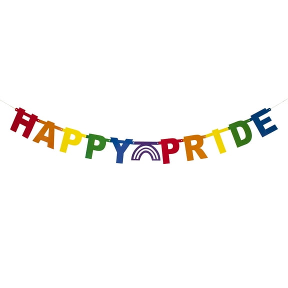 Pride Straws Happy Pride Rainbow Party Decoration Banner with Metal Fasteners
